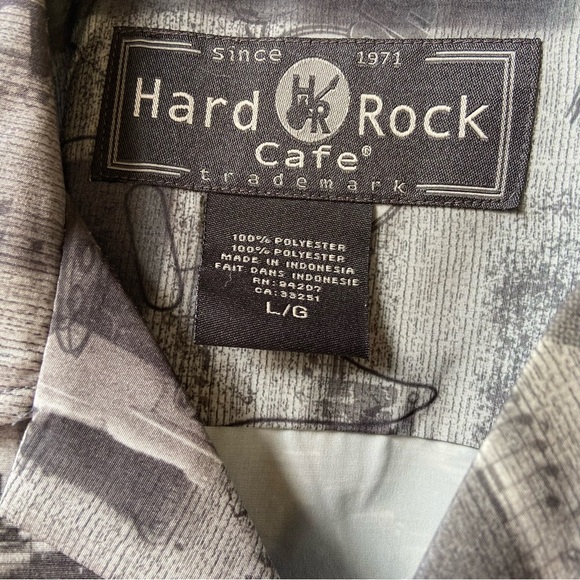 HARD ROCK CAFE -San Antonio Trademark Casual Men’s Button Up Shirt Gray Size L - Picture 5 of 15